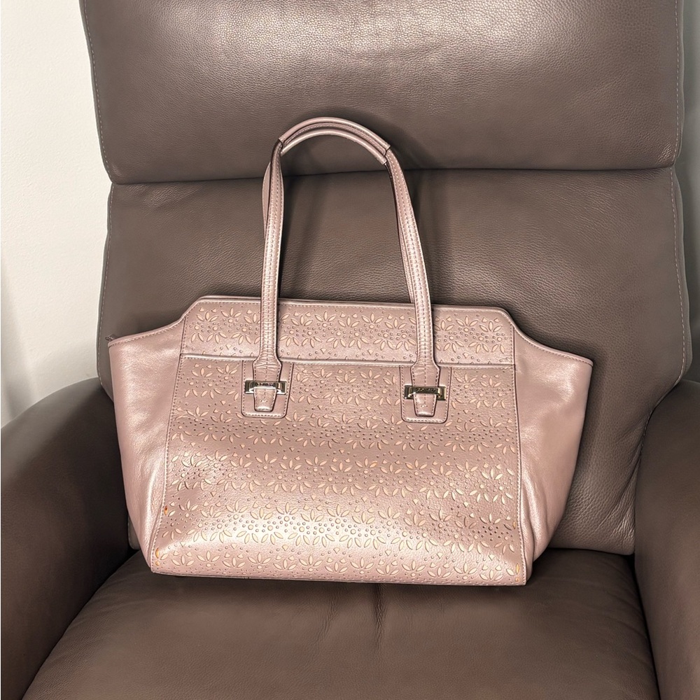 Coach Floral Laser Cut Tote in Icy Lilac w/Pink Lining & Sliver Hardware 2013